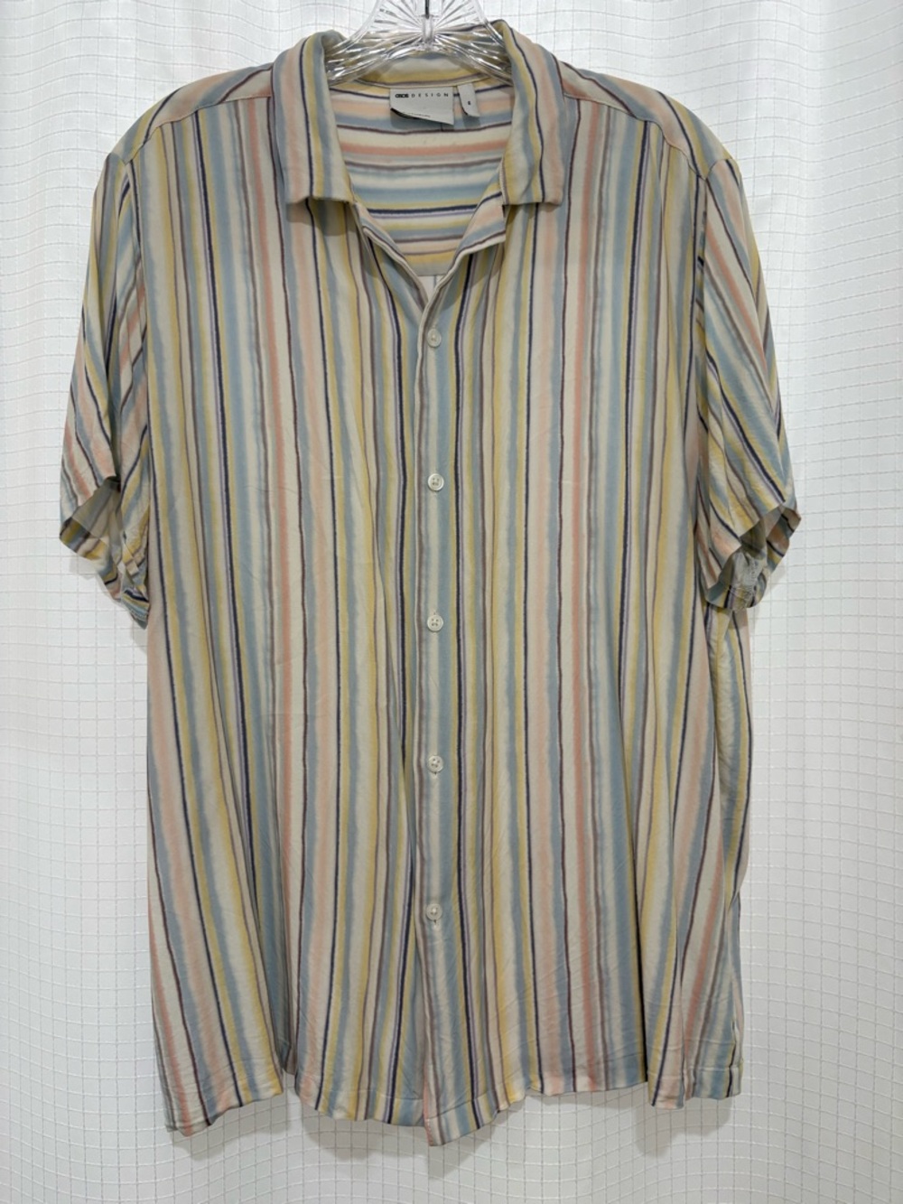 Asos Casual Striped Short-Sleeve Button-Up Shirt - Multicolor